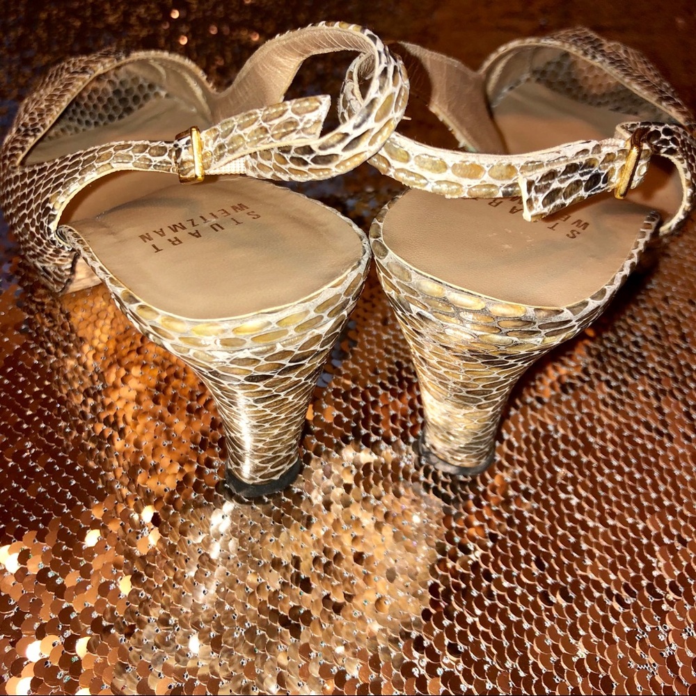 Gorgeous Stuart Weitzman Python Peep Toe Heels - image 4